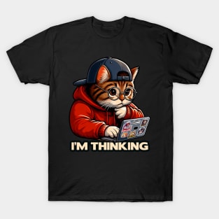 I'm Thinking meme Tabby Cat T-Shirt